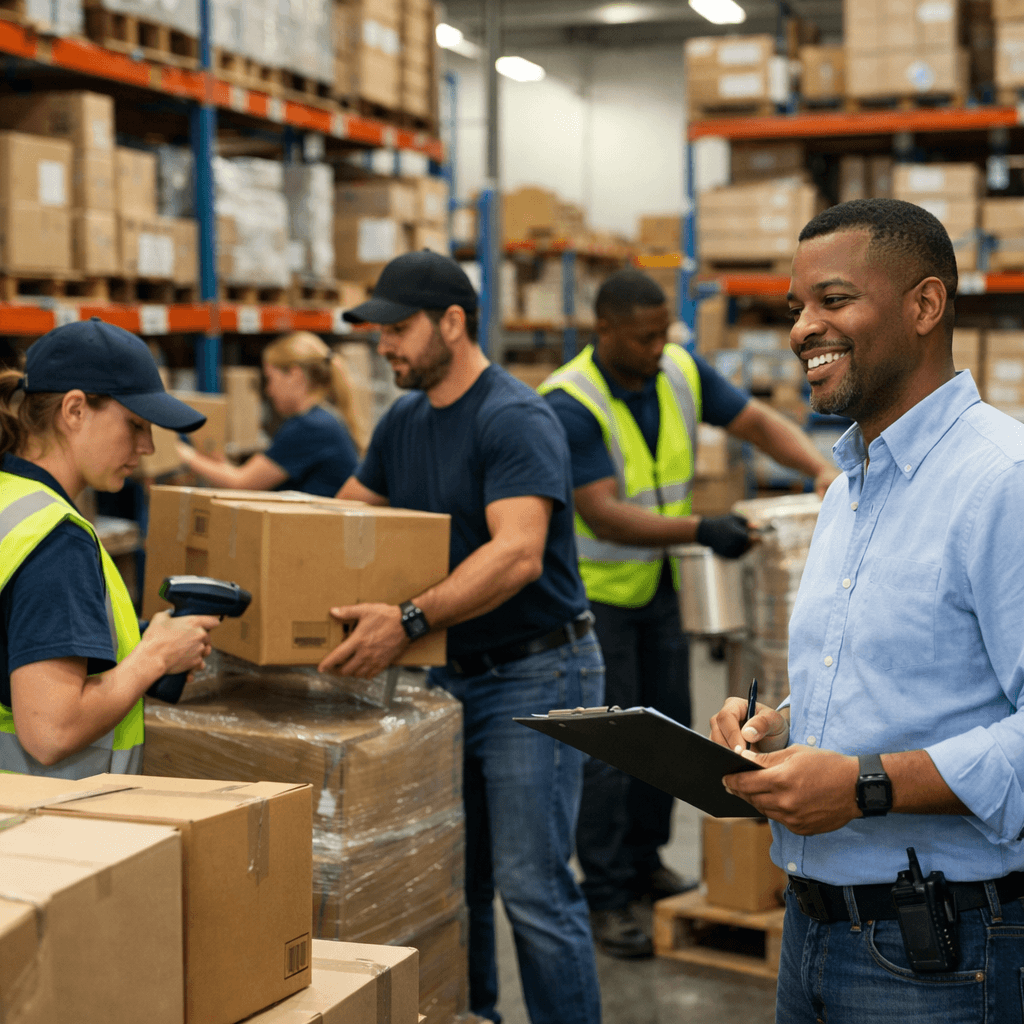 Dependable warehouse team keeping operations running smoothly with reliable staffing